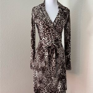 Calvin Klein Brown Leopard Print Dress